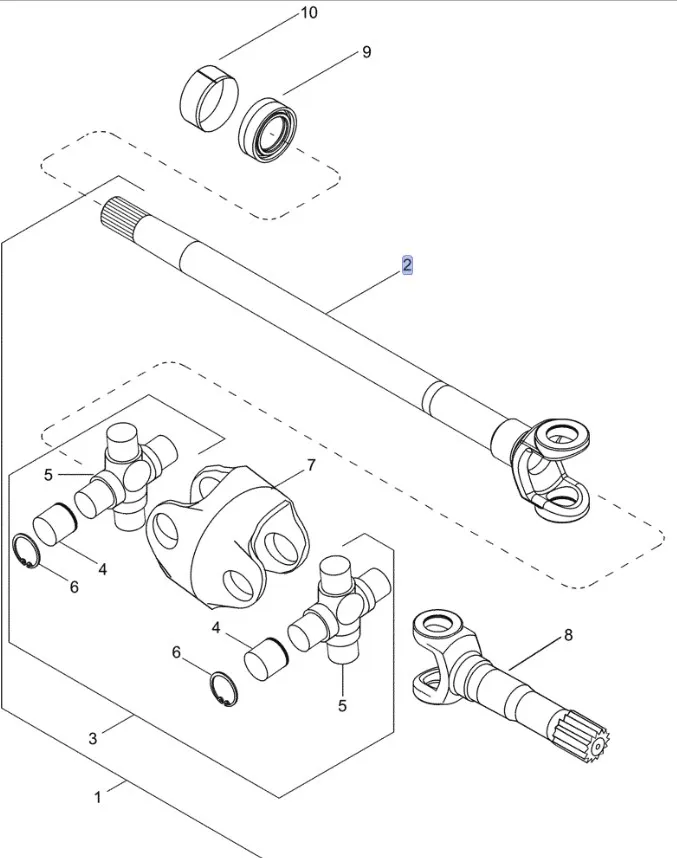 87674579 - Полуось лев. (короткая) в сб. моста пер. DS 5кл. TGT8./Mg.